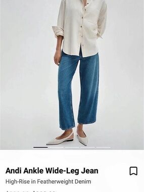 rag & bone Andi Ankle Wide-Leg Jean Wide-Leg Jeans in Blue Waist 33 fits like 32